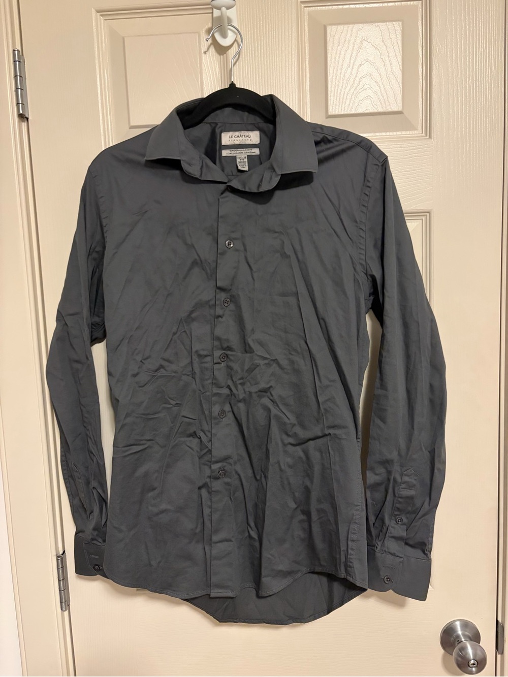 🐢 Le Chateau - Men’s Small 15.5-16 - Dark Grey Dress Shirt